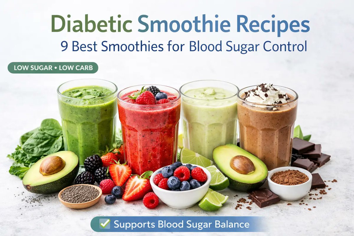 Diabetesknow1's tweet photo. Diabetic Smoothie Recipes: 9 Best Smoothies for Blood Sugar Control https://t.co/Wi9aGZkDny https://t.co/zqfS82NkY4