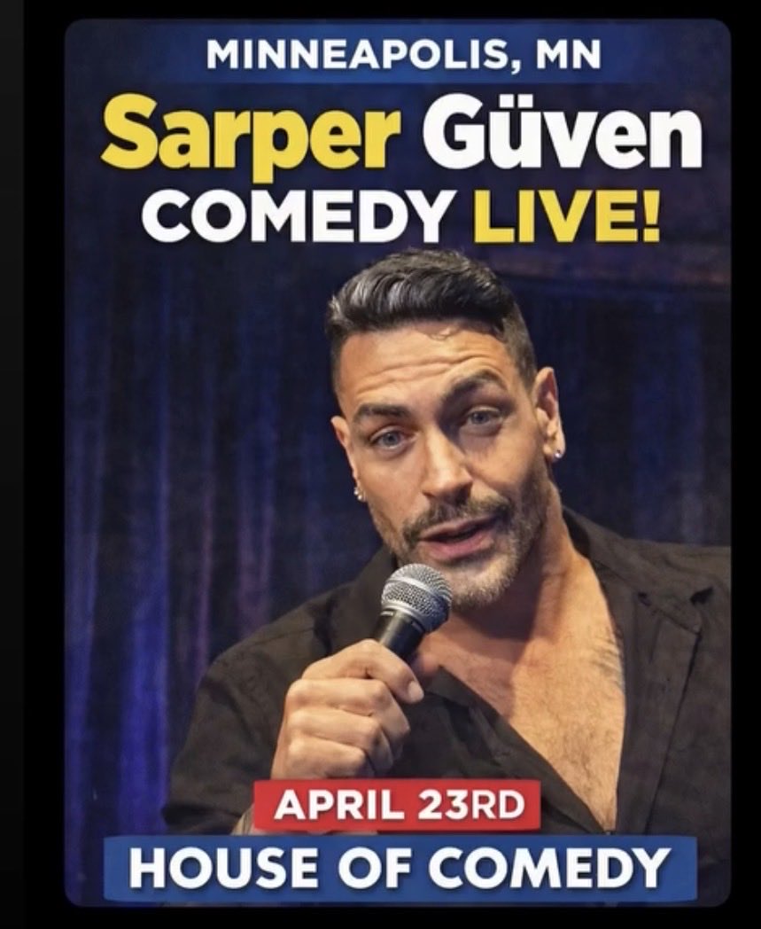Minnesota friends, I’m so excited to be coming back home.

On April 23rd-I’ll be <a href="/HouseOfComedyMN/">House of Comedy</a> opening for the hilarious Sarper Guven from 90 Day Fiancé.

Get your tickets now. This one will sell out.

Tickets:  

moatickets.houseofcomedy.net/event/sarper-g…