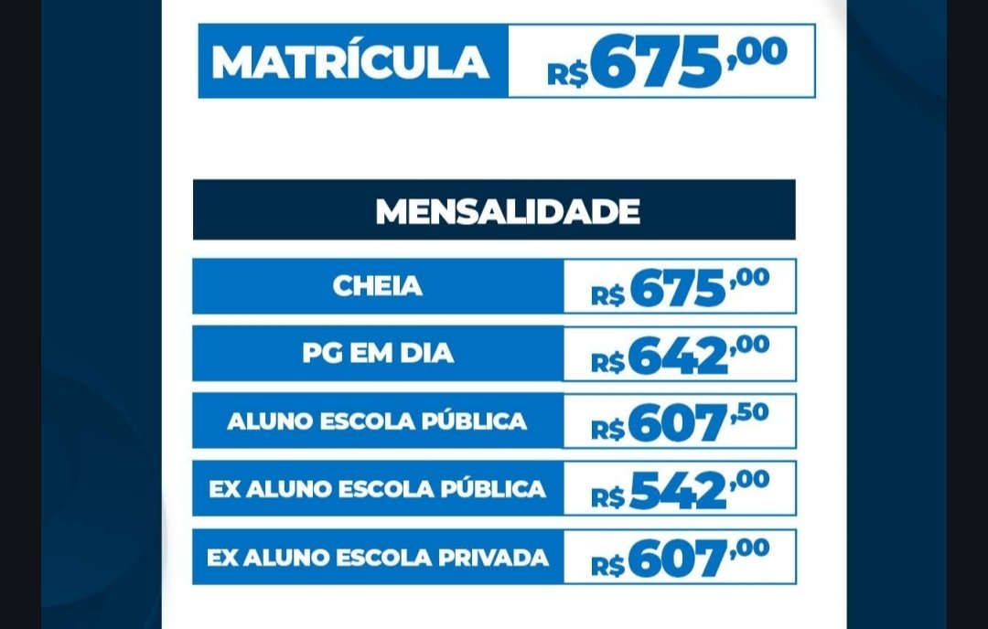 JustHeyAh's tweet photo. Estou pesquisando valores de preparatórios para estudante de rede pública e os "descontos" dados pelos cursinhos no Recife estão IRREAIS. Que isso, gente? Melhor dizer que não atende ao público. Uma pessoa de baixa renda vai escolher entre estudar ou comer. https://t.co/D8QOEwFGal
