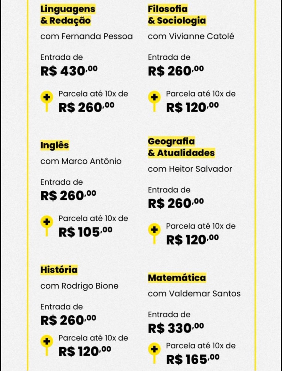 JustHeyAh's tweet photo. Estou pesquisando valores de preparatórios para estudante de rede pública e os "descontos" dados pelos cursinhos no Recife estão IRREAIS. Que isso, gente? Melhor dizer que não atende ao público. Uma pessoa de baixa renda vai escolher entre estudar ou comer. https://t.co/D8QOEwFGal