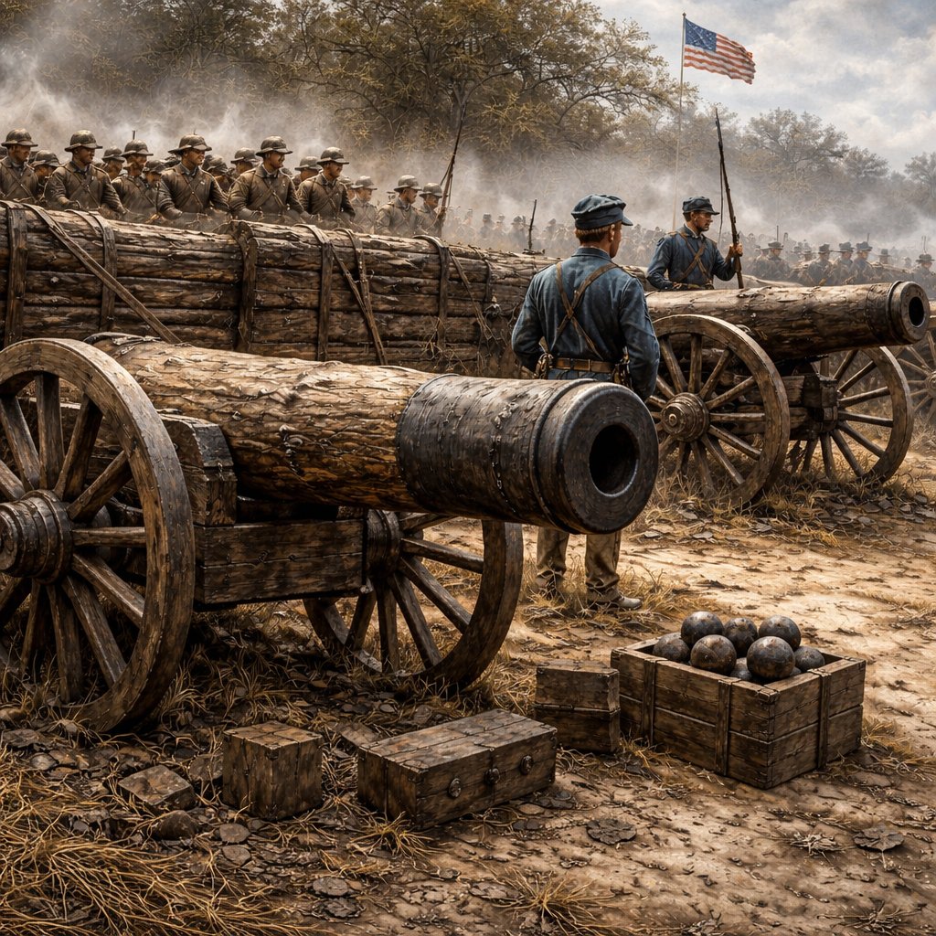 🪵🎖️ The Clever War Trick of the “Quaker Guns”

During the American Civil War (1861–1865), both the Union Army and the Confederate States Army often faced shortages of real artillery.

 To deceive their enemies, soldiers came up with a brilliant psychological tactic.

They carved