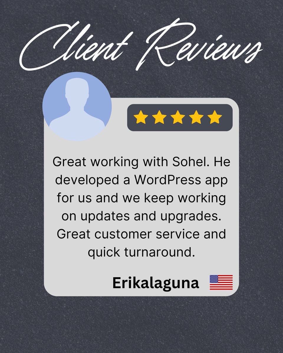 dev_sohel07's tweet photo. 💬 Client Review

“Great working with Sohel. He developed a WordPress app for us and we keep working on updates and upgrades. Great customer service and quick turnaround.”

Projects don’t end at launch, they evolve.

#ClientReview #WordPress #WebDevelopment #CustomerSuccess https://t.co/xGXYVIJEFK