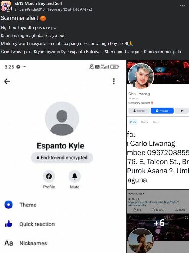 ___CAIRY's tweet photo. pati pala sa bns ng SB19 nangsscam ka. nag inquire sya, e sya din naman yan 🤣  

lakas ng loob pa mag post ng nascam sya ng 5k sa concert ticket ng sb19 e  ikaw nga tong scammer HAHAHAHA

gian carlo liwanag https://t.co/JFFhXxiLgx