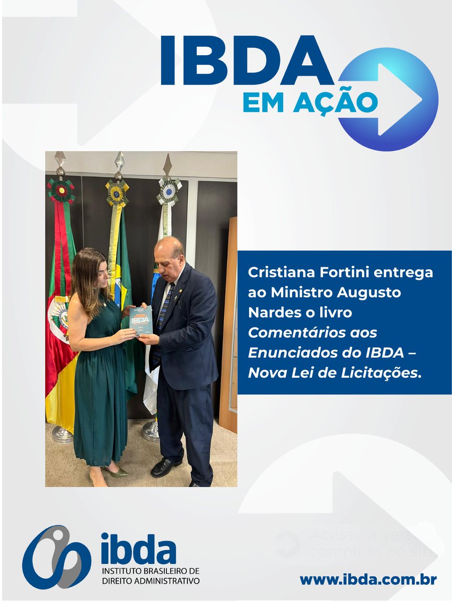 ibda_diradm's tweet photo. Cristiana Fortini entregou aos Ministros Jorge de Oliveira, Jhonatan de Jesus e Augusto Nardes (TCU) o livro Comentários aos Enunciados do IBDA – Nova Lei de Licitações. A obra reúne 61 enunciados resultantes das Jornadas do IBDA sobre a Lei 14.133/21. 
https://t.co/meOj9M6urI https://t.co/sU53yfUOVW