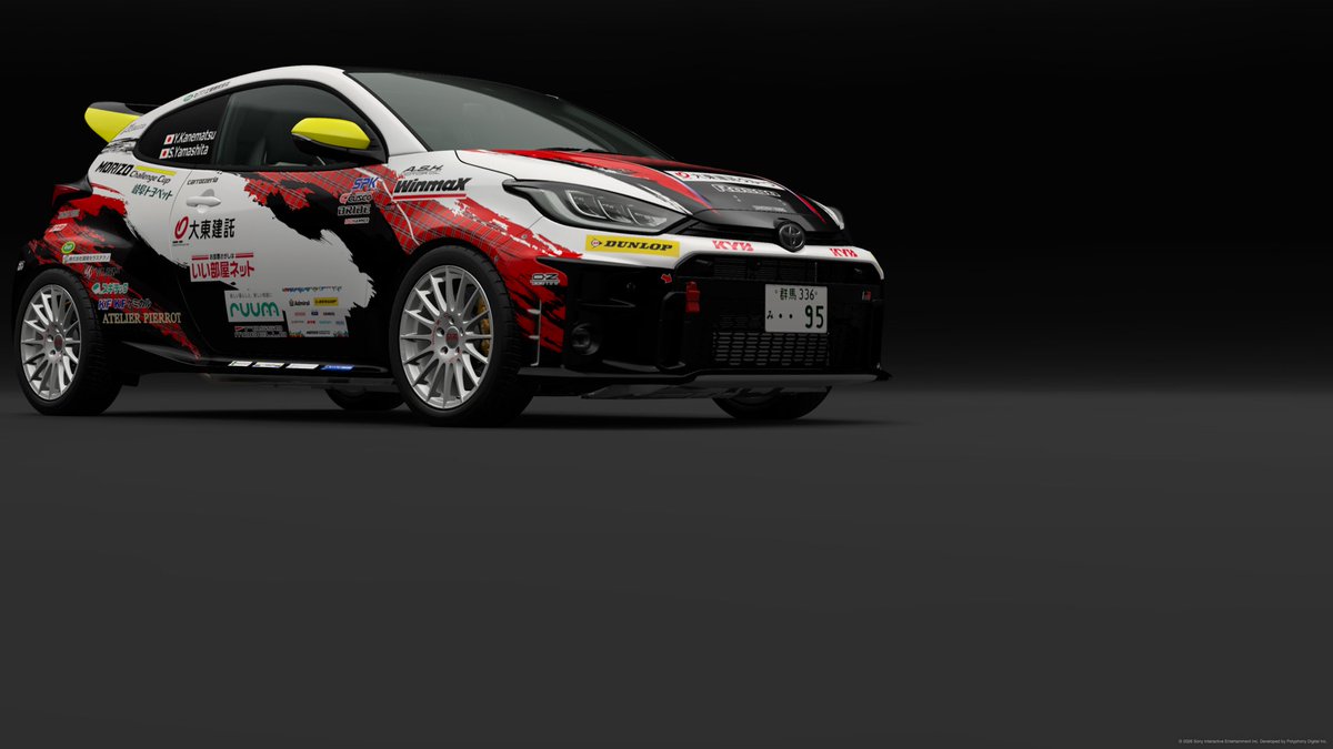 Miner_1978's tweet image. #GT7 #MCC #チーム兼松 #兼松由奈 #山下秀 #ロッソモデロ #大東建託 #GT7でラリーを応援 
体制発表バージョン完成
新リバリー…完全再現は難しいので雰囲気😅
尚、ルーフのスポンサーデカールは未完成です。

『ラリー三河湾バージョン』は、久々のフリーズで消えました…😭