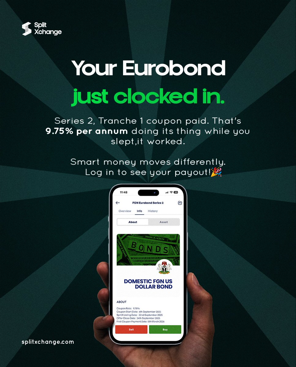 First coupon, delivered. Your USD investment just paid out the way it should. 

Check your wallet. Link in the bio.

#SplitXchange #Splitstar #investsmart #alternativeassets