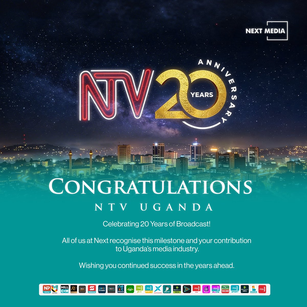 Congratulations to <a href="/ntvuganda/">NTV UGANDA</a> on this 20th anniversary. We celebrate with you and wish you continued success in the years ahead.

#NextMediaUG