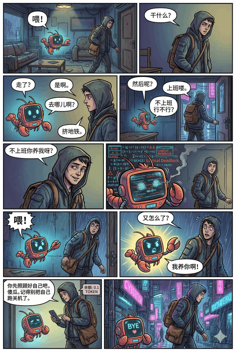 normalcoder_'s tweet photo. 喂！(#`O′) 不上班，行不行？

#OpenClaw #养虾 https://t.co/tK7Y30y75k