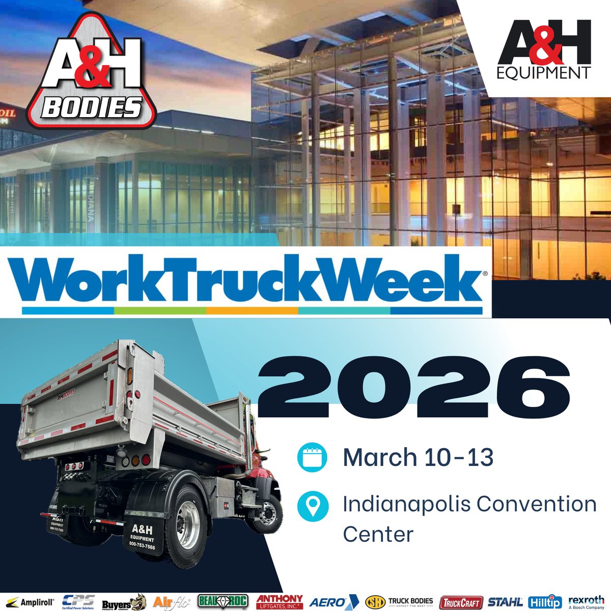 🔥 🚛 We're Here &amp; Ready to Get to WORK for YOU! 👊

Our A&amp;H Bodies team is on-site at NTEA Work Truck Week® in Indianapolis! 

We’re excited to stand alongside our trusted truck equipment partners and highlight the SOLUTIONS that power hardworking fleets across the industry!!