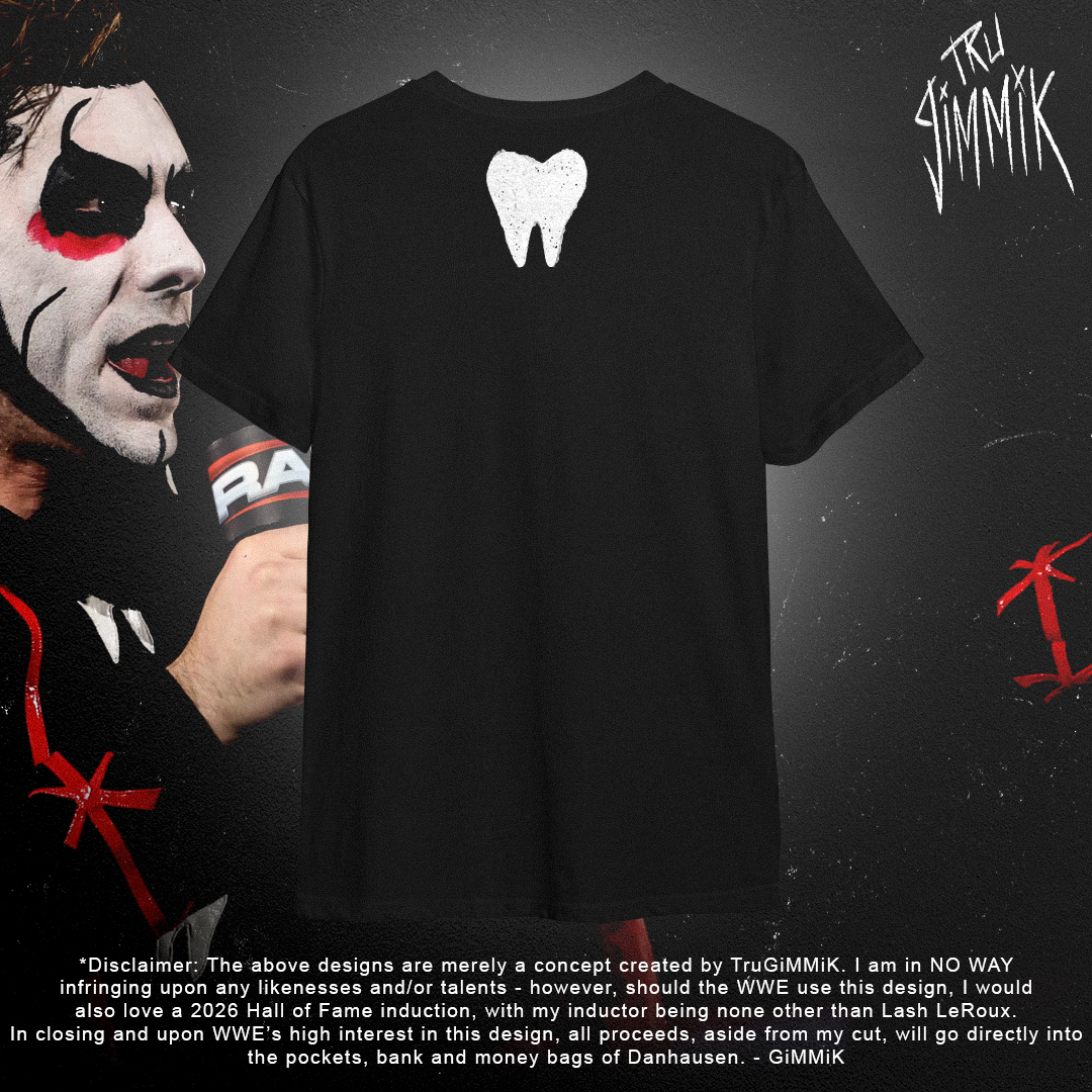 McCVRT's tweet photo. @DanhausenAD  concept. After WWE pays me handsomely for this, I will encourage them to throw in a FREE "Toothyfala" necklace for fanhausens who order at least 5 shirts in each color. All proceeds will go directly into the pockets and money bags of Danhausen. https://t.co/oiBe9UXMoF