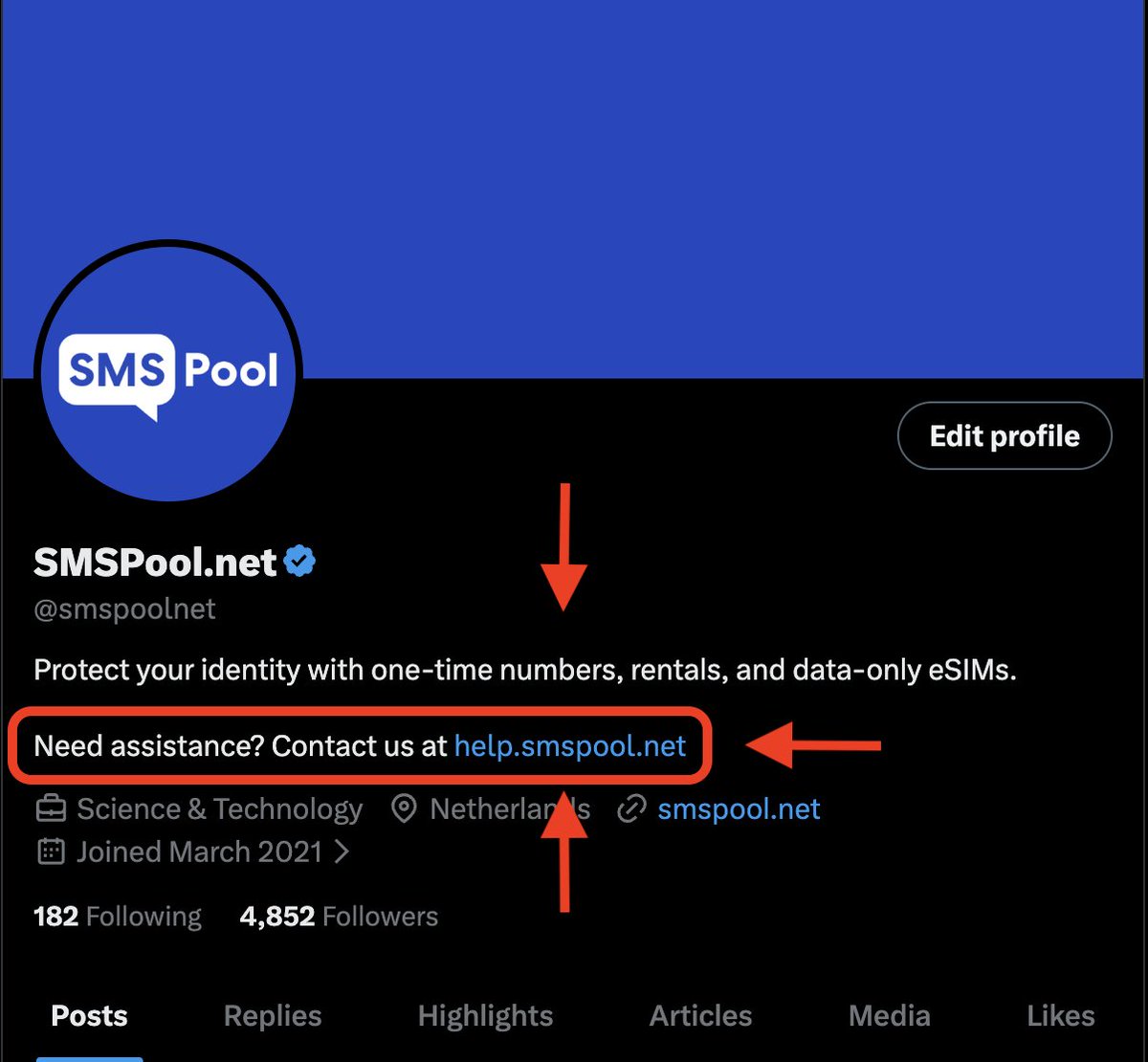 SMSPool.net tweet media