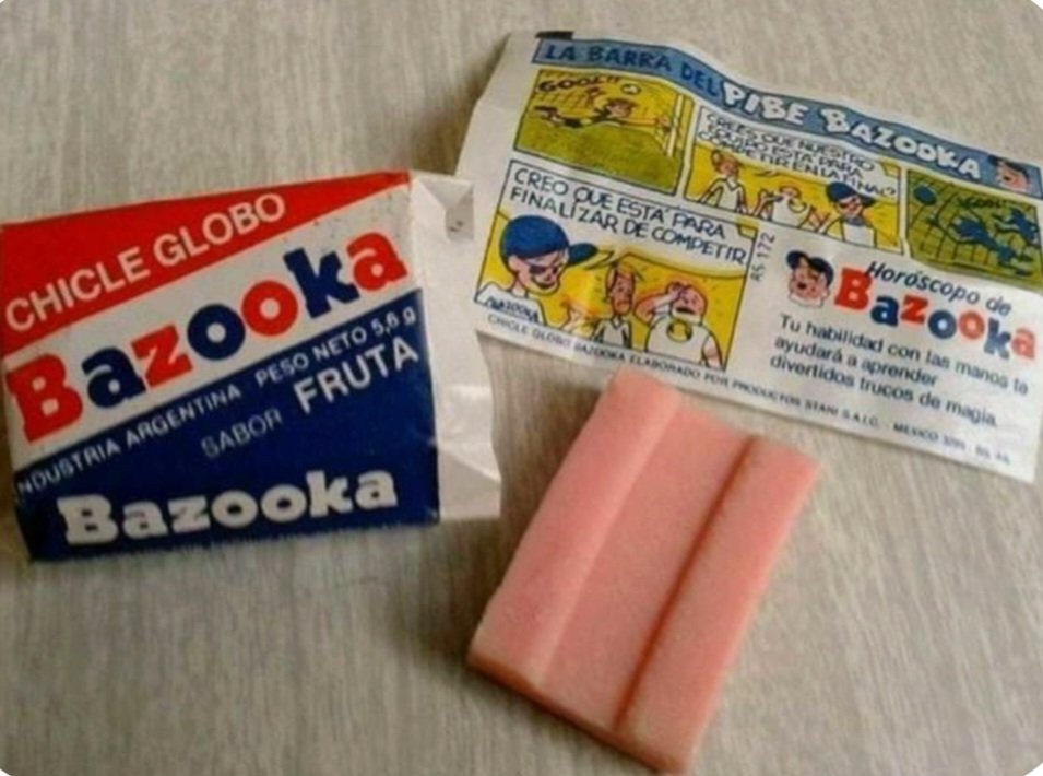 Childhood memories the Bazooka Chewing Gum with the comic