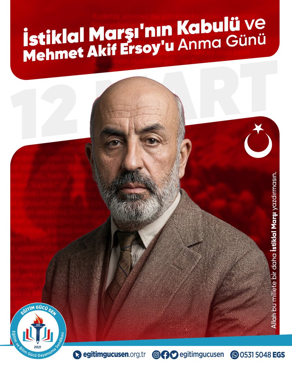 12 Mart; bir milletin bağımsızlık iradesinin mısralara dönüştüğü gündür.

Mehmet Akif Ersoy’un kaleminden dökülen ve milletimizin ortak vicdanını yansıtan İstiklal Marşı, yalnızca bir marş değil; özgürlüğün, fedakârlığın ve vatan sevgisinin en güçlü ifadesidir.

Milletimizin