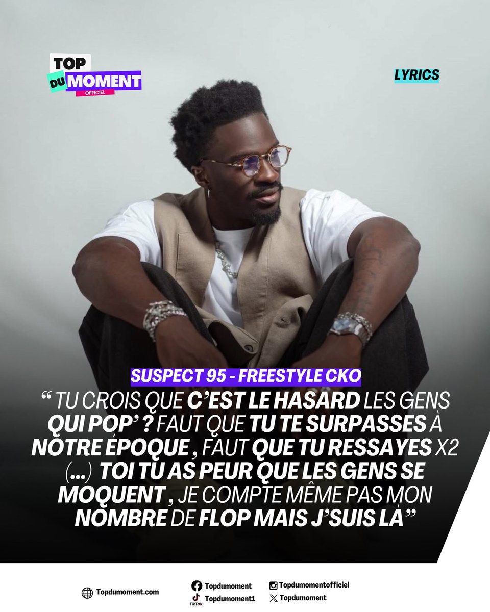 topdumoment1's tweet photo. Suspect 95 explique dans son freestyle que le succès ne vient pas du hasard 🔥
https://t.co/g4tEynqcCn #Suspect95 #Cko https://t.co/GCg1Cl0FZb