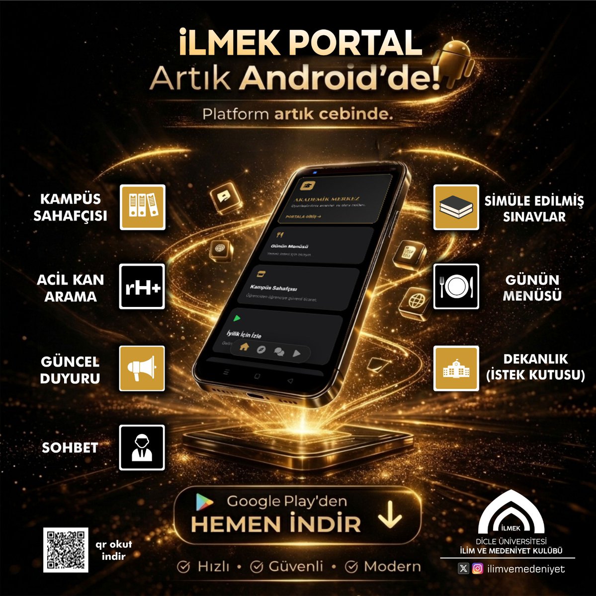 Dicle Üniversitesi öğrencileri için hazırladığımız İlmek Portal Play Store'da yayında.
 İndirmek için 👇🏻
play.google.com/store/apps/det…