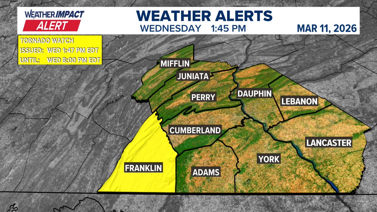 amichaelswx's tweet photo. Update | A #WeatherImpactAlert has been issued. Visit https://t.co/AjQ2bKyeZo for more. #FOX43 #PAWX https://t.co/PWehHO3eAu