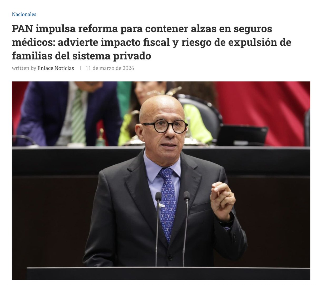 Tener seguro médico ya no debe ser un lujo. Muchas familias hoy eligen entre su salud o sus gastos básicos

Presentamos una iniciativa en la <a href="/Mx_Diputados/">H. Cámara de Diputados</a> que propone:

1. Reducción del IVA en pólizas.

2. ISR deducible en las declaraciones.

3. Precios claros en hospitales.
