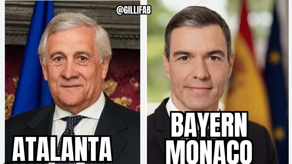 GilliFab's tweet photo. #championsleague #atalanta #bayernmonaco #war #Tajani #Sanchez #GovernoMeloni https://t.co/Qeufjwk6h2