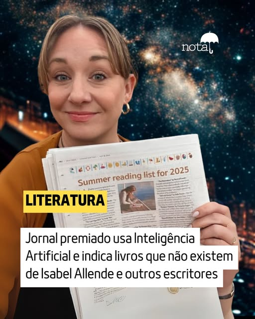 jornalnota's tweet photo. POLÊMICA! 🚨O Chicago Sun-Times, jornal dos Estados Unidos, causou polêmica ao publicar uma lista de 15 livros recomendados para o verão no hemisfério Norte. O problema?

A maioria das obras não existe, ao contrário, foram inventadas por inteligência artificial (IA), mesmo atribuídas a autores reais e famosos.

Na seção “O Melhor do Verão”, parte de um suplemento promocional de 64 páginas chamado “Heat Index”, um encarte intitulado “Lista de leitura de verão de 2025”, recomendava títulos como “Tidewater Dreams” (Sonhos de Maré), de Isabel Allende, “The Last Algorithm” (O Último Algarismo), de Andy Weir, e “The Collector’s Piece” (A Peça de Colecionador), de Taylor Jenkins Reid, mas as obras não existem.

O criador da lista, Marco Buscaglia, admitiu ao 404 Media que usou IA para gerar o conteúdo.

O caso reforça os riscos do uso indiscriminado de IA, especialmente em veículos de comunicação, onde é preciso ética e responsabilidade com o conteúdo veiculado.

Leia a matéria completa:
https://t.co/ufFETHwJ87