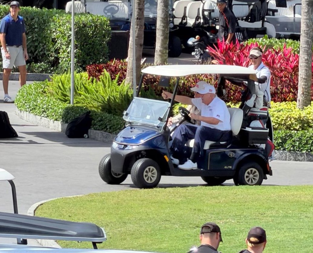 markjsurfer's tweet photo. @nicksortor Here is your “LEADER” rushing to the Dignified Transfer of the 7th American serviceman that died in Trump’s Iran war...
JUST KIDDING!
(He’s on the golf course rushing to the 1st hole)
#WorstPresidentEver
#DisgustingHumanBeing
#MoreDisgustingSupporters https://t.co/BoqCxhJnmL