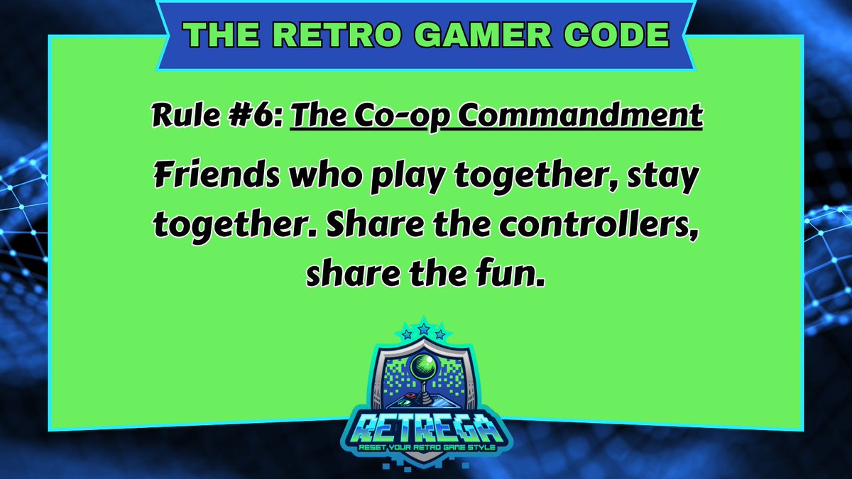 Retrega_Reset's tweet image. Player two is never optional. Real memories are unlocked when the couch gets crowded and victories are shared. Pass the controller, build the legend. 🕹️🤝 #CoOpForever #RetroCrew #GameNights