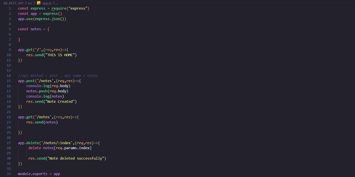 1111Celestial's tweet photo. Day 9: Studied About REST API :
 -methods (like GET, POST, PUT, DELETE) ,While testing it on Postman . 

 And learning these features by creating  note taking app functionalities. 

 #SheryiansCodingSchool #21DaysOfCode #100DaysOfCode #Backend #nodejs #api https://t.co/r2psfTZRXw