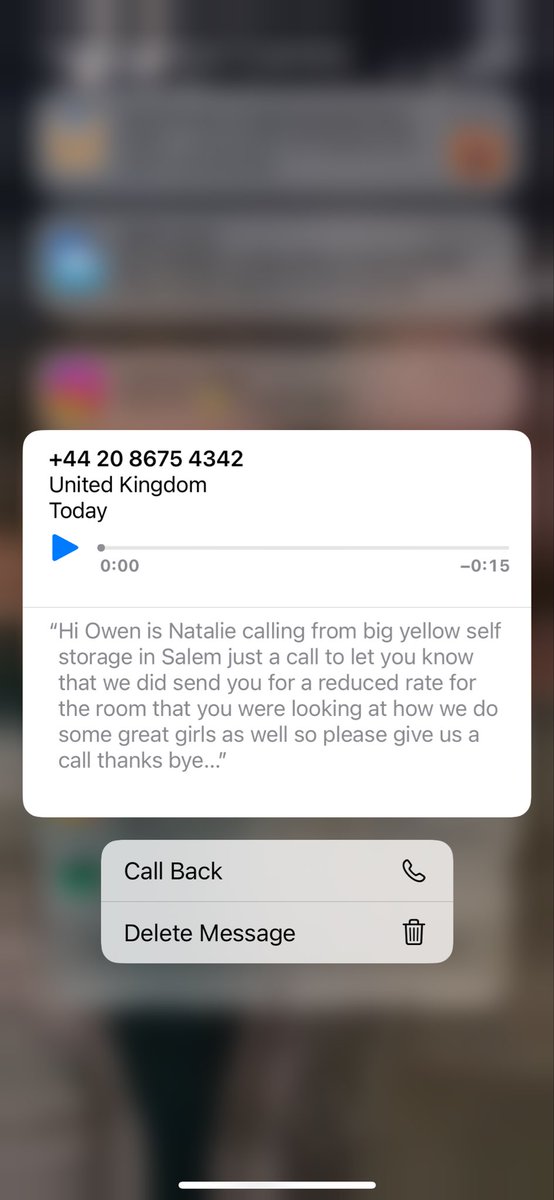 highly chaotic voicemail transcript from Big Yellow Self Storage in Balham. 

“we do some great girls as well”
