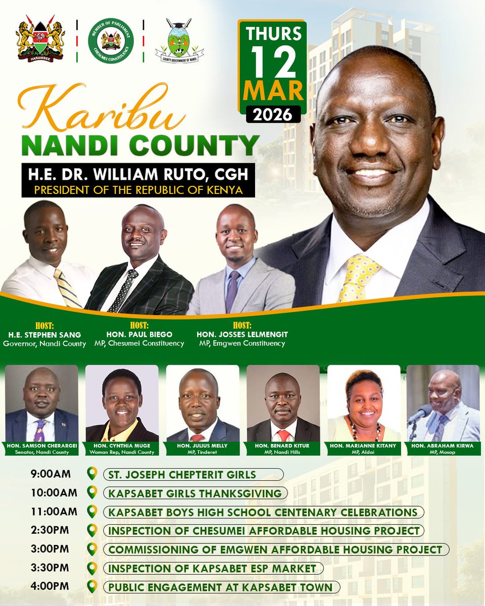 Karibu Nandi, Karibu Chesumei Rais
