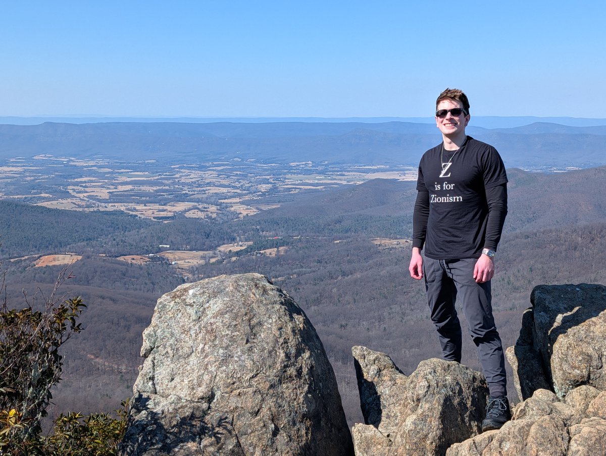 theAlexGarzon's tweet photo. Hiking in Shenandoah. High summit, higher conviction.

Interesting "trail talk" w/ both allies &amp; haters. Be proud of who you are.

Thanks @ShaiDavidai for the shirt! 🙌 https://t.co/aqWonBkuYB