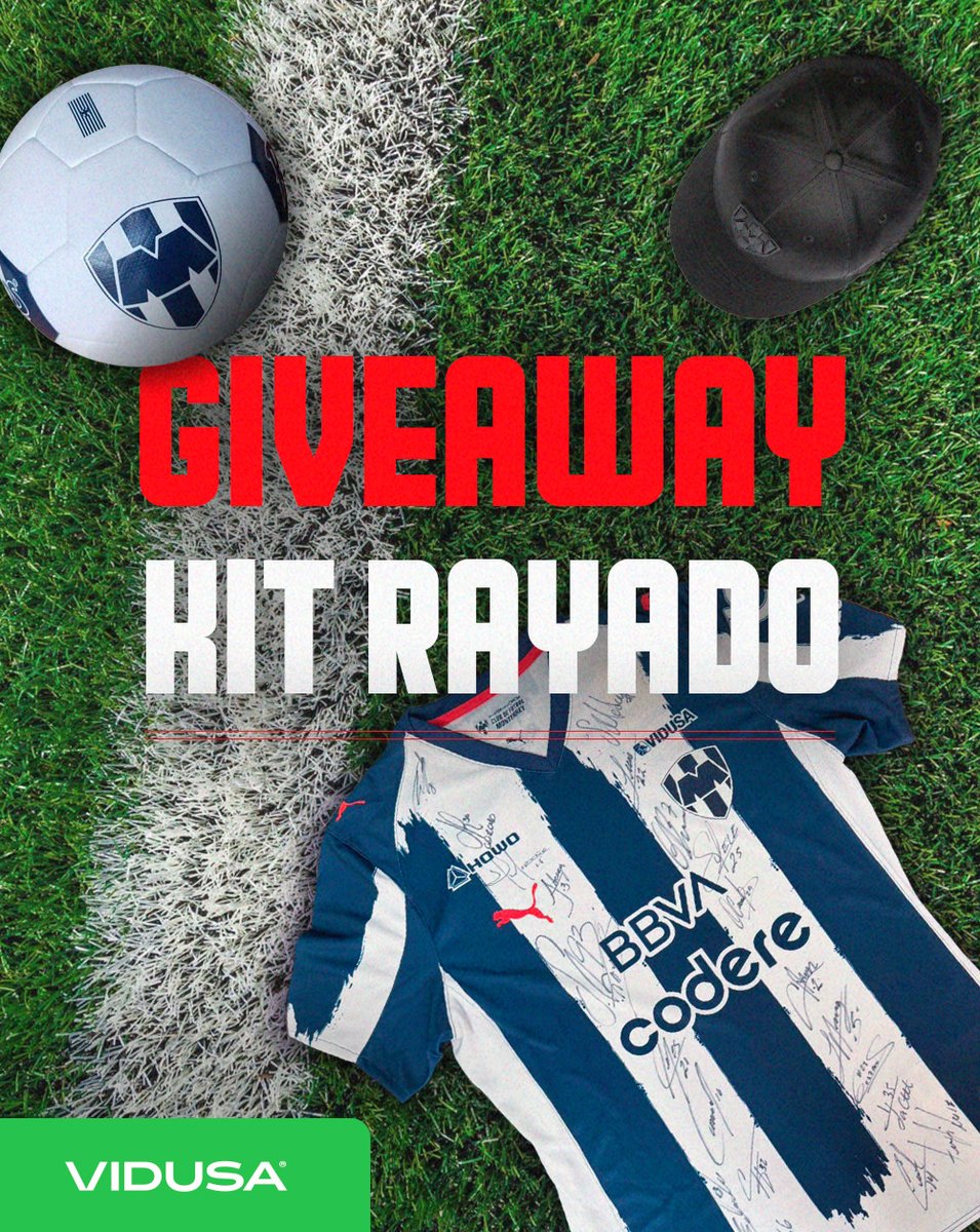 GIVEAWAY 🚨 
Gánate un kit autografiado de Rayados.
Para participar: 
• Dale like 
• Sigue a <a href="/vidusacasas/">VIDUSA</a> 
• Etiqueta a 6 amigos (cuentas reales) 
• Comparte en tus historias

Participa hasta el 25 de marzo, 12:00 PM. El ganador se anunciará ese mismo día.