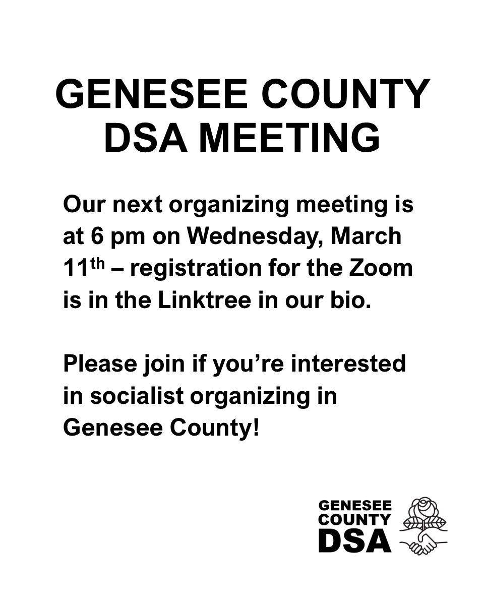 Genesee County DSA tweet media
