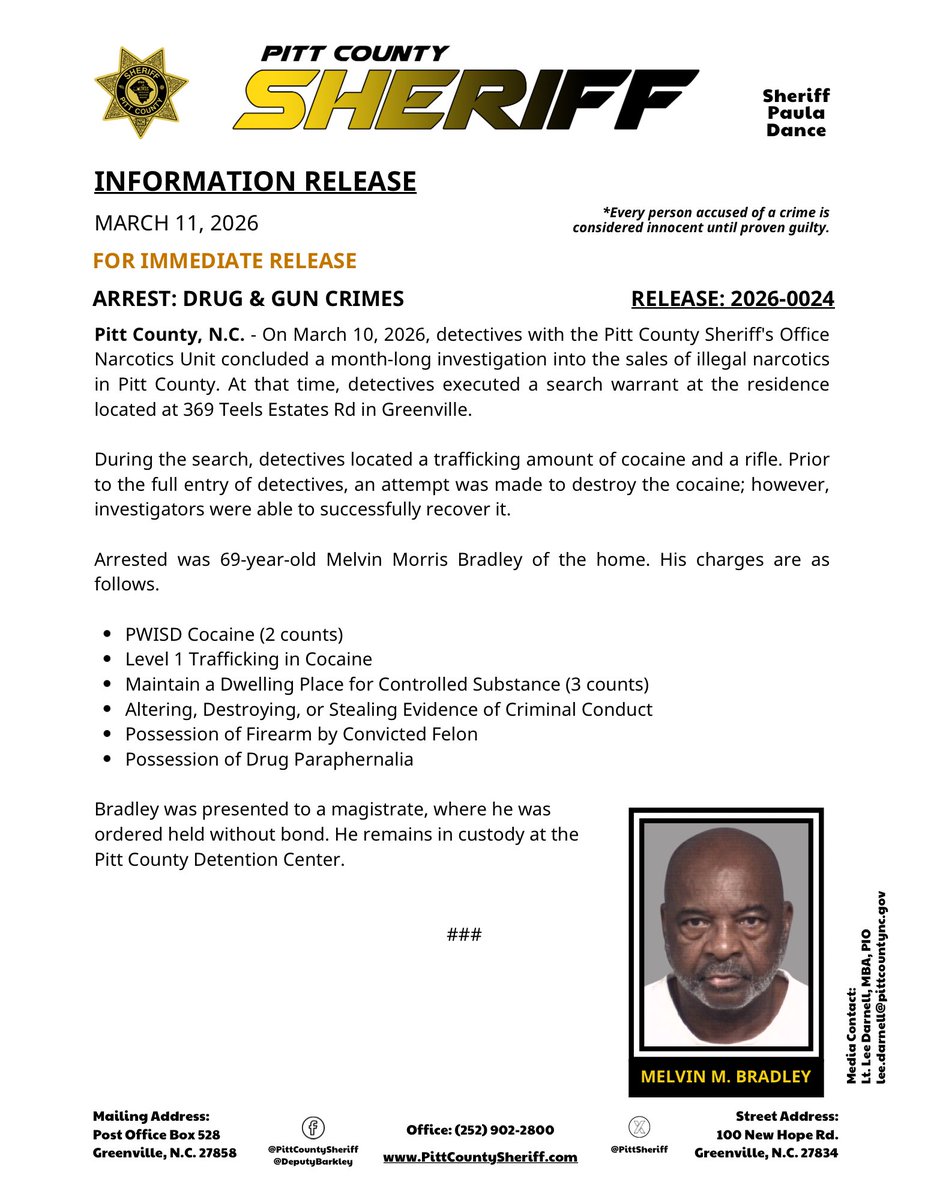 Pitt County Sheriff's Office, N.C. tweet media