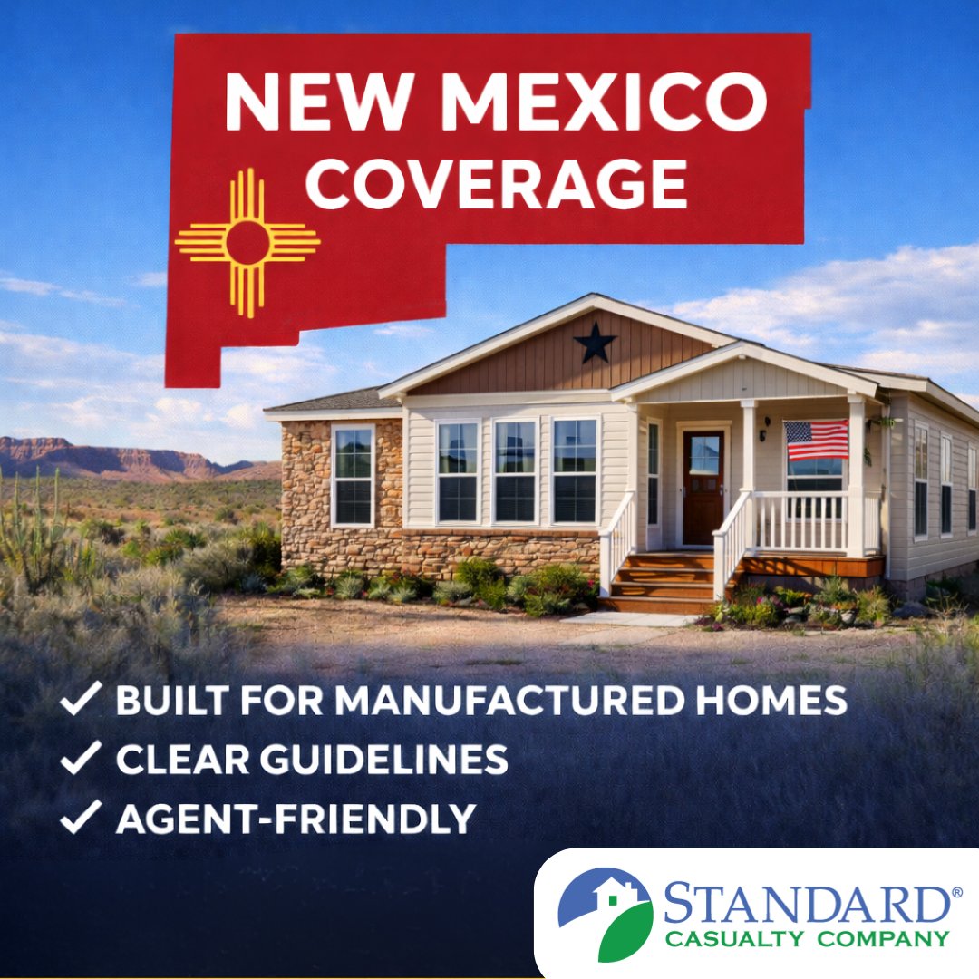 StandardCas's tweet image. New Mexico manufactured homeowners, coverage options are available.
Standard Casualty specializes in manufactured homes with clear guidelines and coverage built for real life.

na2.hubs.ly/H04dvHP0

#NewMexico #ManufacturedHomeInsurance #MobileHomeInsurance #StandardCasualty