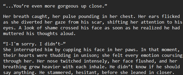 the fruits of trying to capture every nuanced expression in animation is that your notes just turn into a novel (I am not a writer)