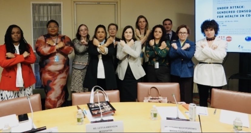UNAction's tweet image. At #CSW, SRSG Pramila Patten, Chair of the UN Action Network, joined Finland, UNFPA, Ukraine &amp;amp; Panama to stress that attacks on health services are attacks on women’s bodies &amp;amp; futures – and to urge sustained, survivor-centred care. #EndCRSV @MFA_Ukraine @FinlandUN