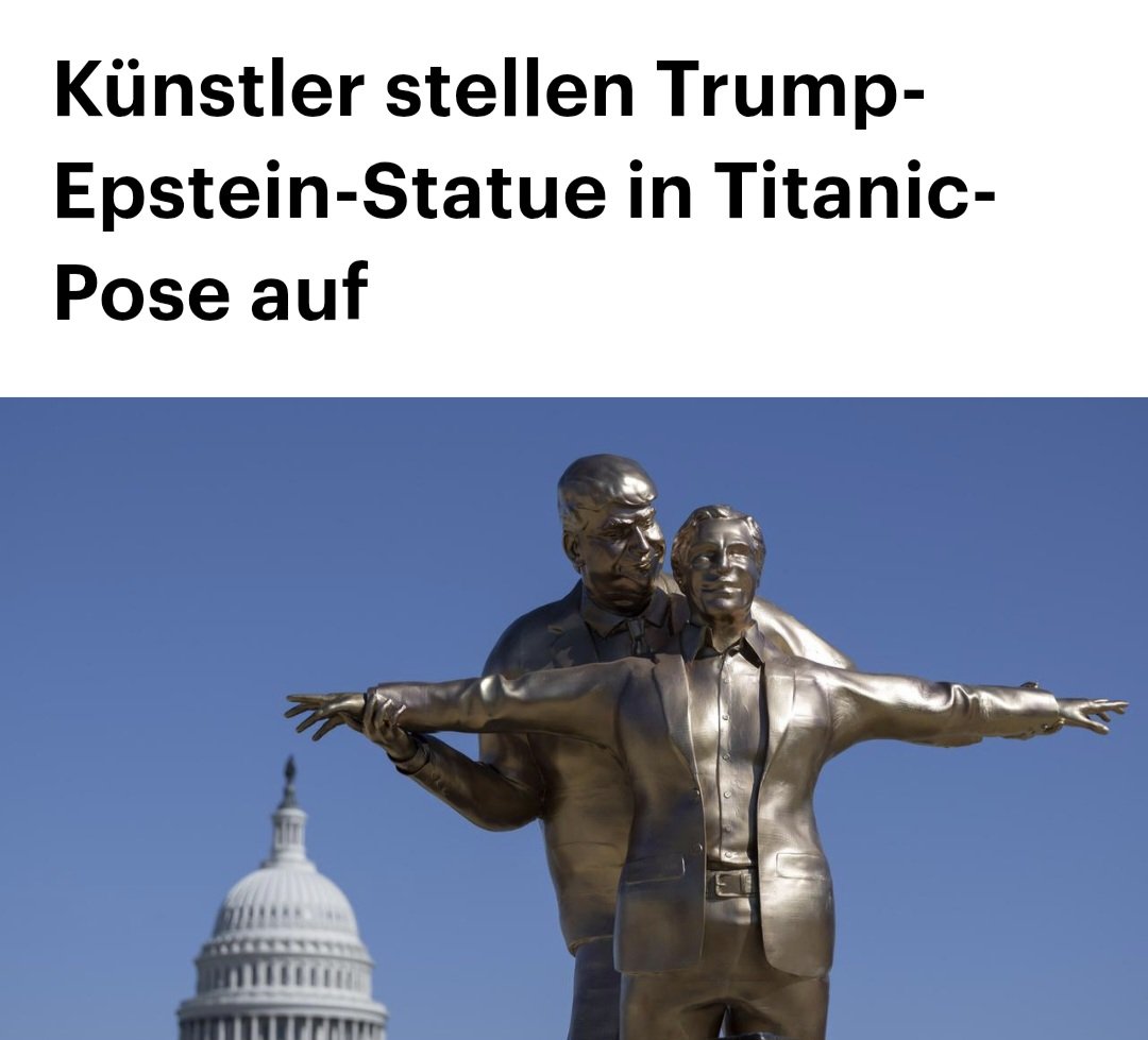 ASN86546890's tweet image. 12 Meter hoch, vor dem Kapitol in Washington....
Wird Trump bestimmt begeistert sein. 🤪

#EpsteinTrumpFiles