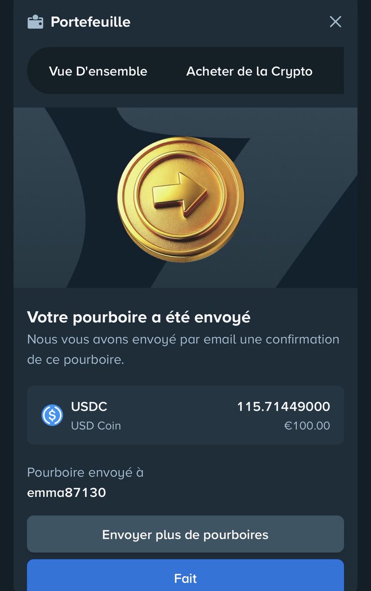 100€ sent ✅