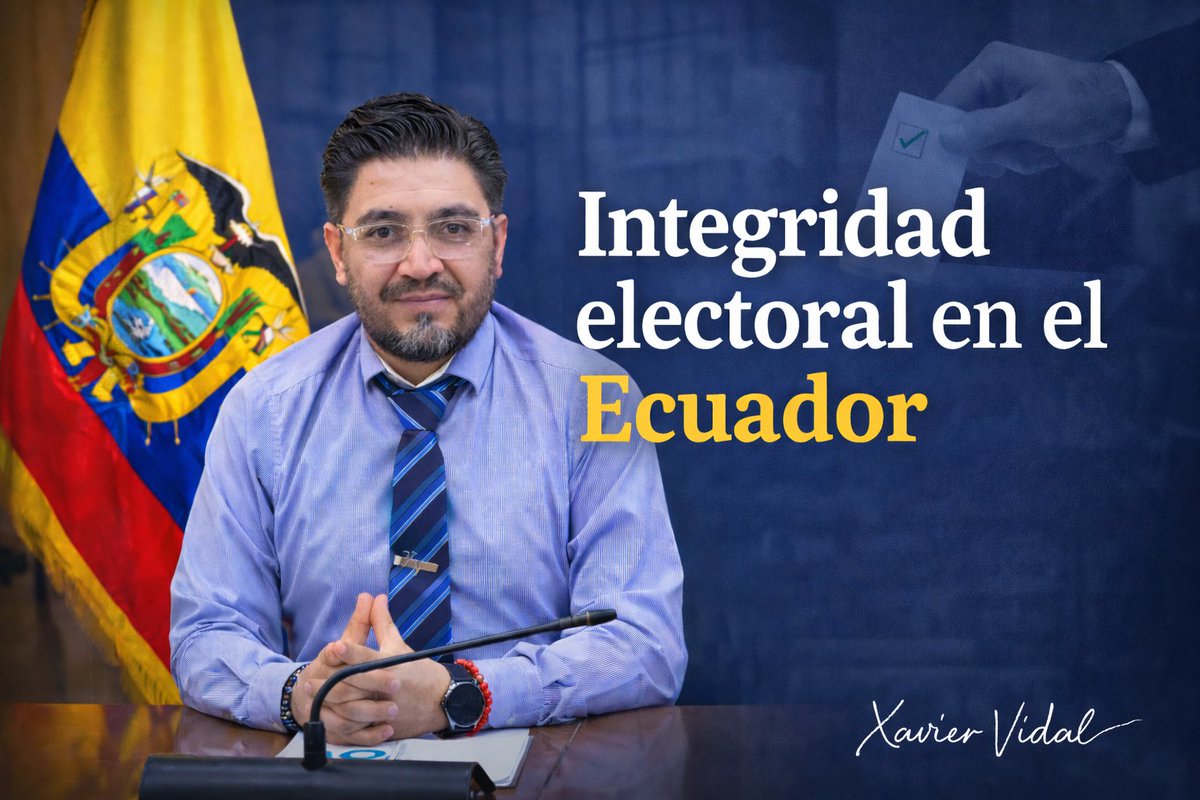 INTEGRIDAD ELECTORAL EN ECUADOR
En las democracias contemporáneas, el concepto de integridad electoral se ha convertido en uno de los principales criterios para evaluar la calidad de un sistema político....
facebook.com/share/p/1CGJFs…
<a href="/MashiRafael/">Rafael Correa</a>
<a href="/GabrielaEsPais/">Gabriela Rivadeneira</a> 
<a href="/LuisaGonzalezEc/">Luisa González</a>