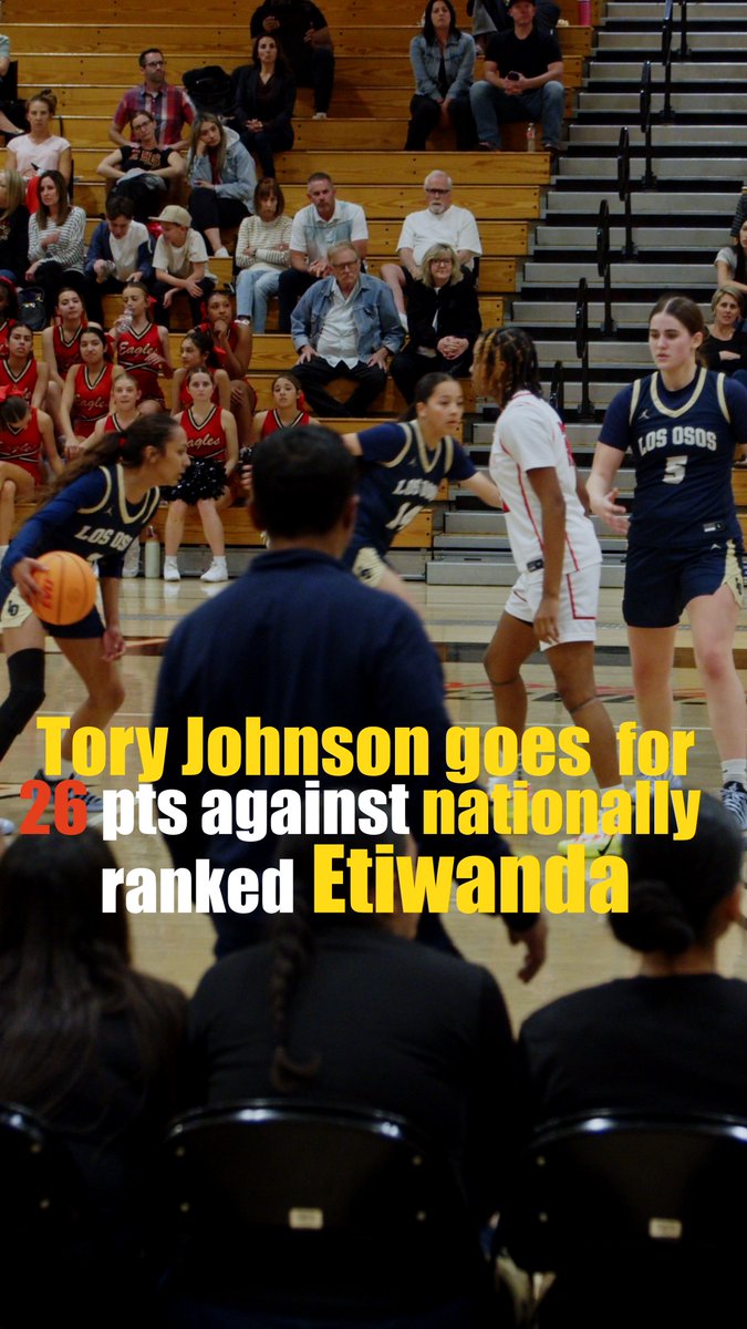 LosOsosWBB's tweet photo. Tory Johnson (2027) Highlight vs nationally ranked Etiwanda.  26pts &amp; 2stl.

Comfortable shooting on the move and off the dribble.
5'6 Guard
Ranked #5 in country for threes made. 
4.38 GPA
@CULionsWBB @UCSDwbb @LBSUWBB @csub_wbb  @UCLAWBB 
#RecruitMe #Wbb https://t.co/q23xfMVtEJ