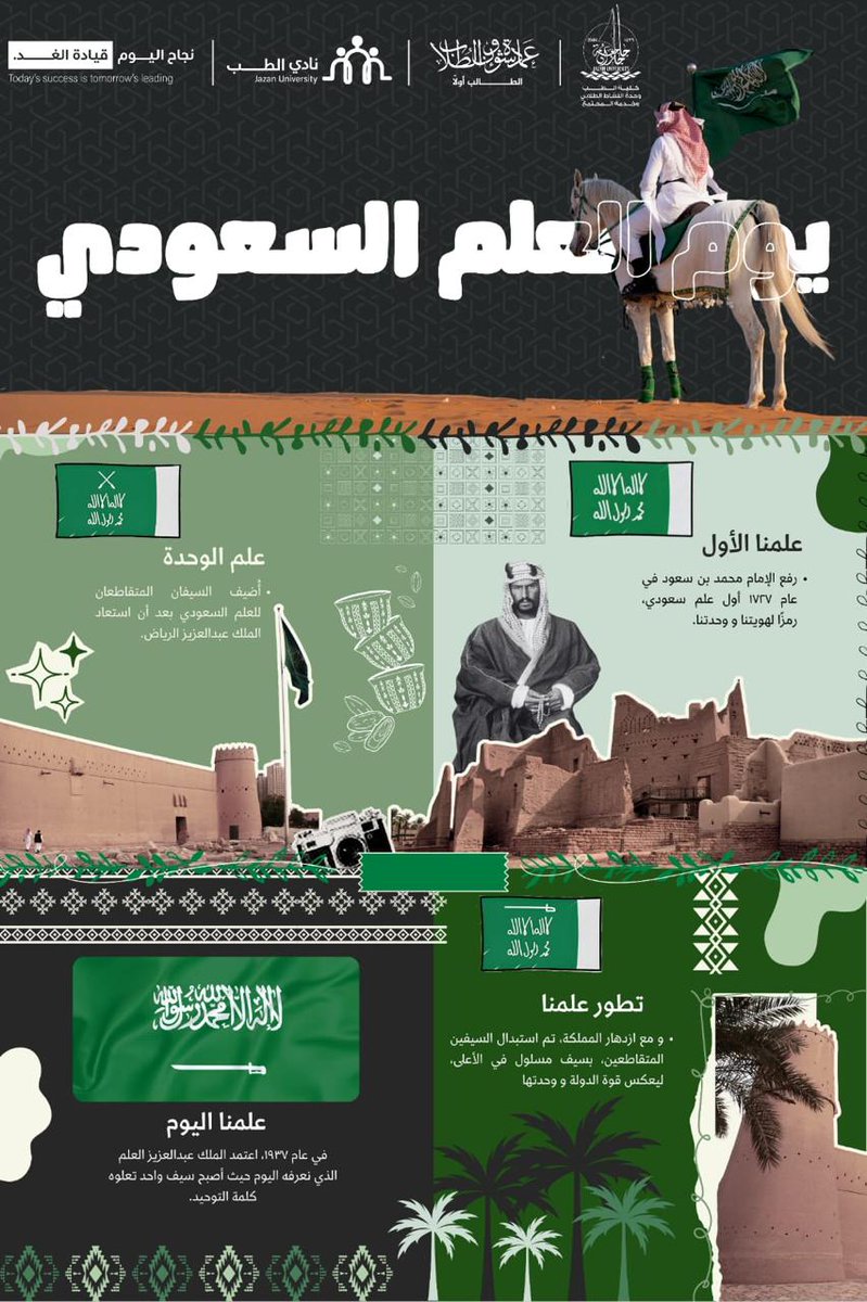 مشاركة نادي الطب في يوم العلم السعودي 💚
