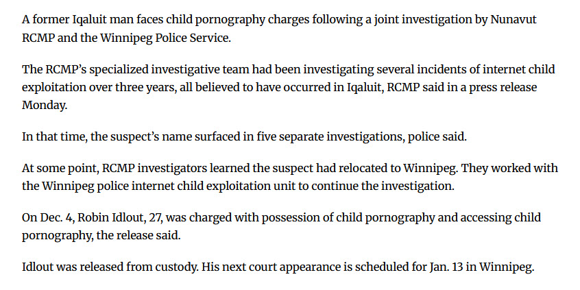 <a href="/jonkay/">Jonathan Kay</a> Don't forget to mention that <a href="/LoriIdlout/">ᓘᕆ ᐃᓪᓚᐅᖅ Lori Idlout❄️</a>'s son is a convicted pedo.