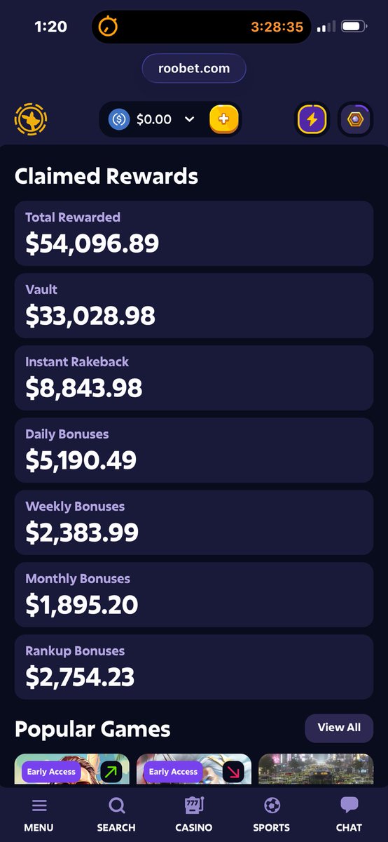 illuminanceTTV's tweet photo. @fiyopi That’s pretty ass depending on what most of your wager is from. If it’s mostly house games and table games it’s ok but if it’s slot play you’re getting shit rewards. I have 4.1m wagered on rainbet and 4.2m on Roobet and these are my rewards. https://t.co/YwAXPfqRb9