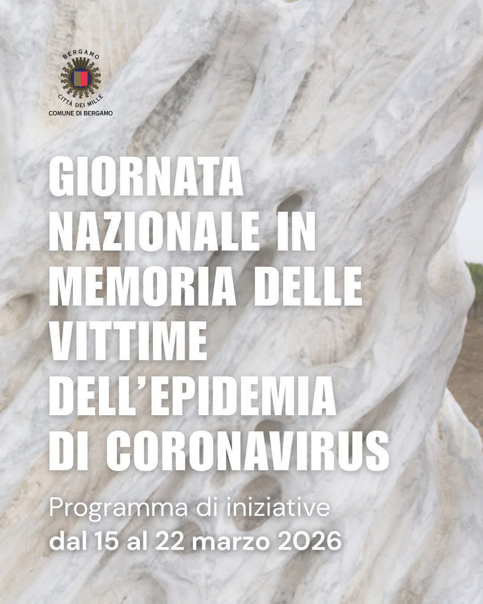 ComunediBergamo's tweet photo. Giornata Nazionale in memoria delle vittime dell’epidemia di Covid-19. A sei anni dall’emergenza sanitaria, il Comune di Bergamo promuove un programma di cerimonie e iniziative per rinnovare la memoria collettiva e onorare le persone scomparse durante la pandemia. https://t.co/hPx4nkWBLp