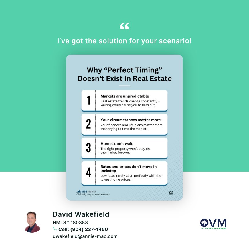 dwakefield2's tweet photo. Waiting to buy a home could cost you more than you think. While you wait for rates or the ‘perfect’ market, home prices may rise, meaning lost equity you could have built by buying sooner. I’m here to help you explore your options &amp; create a plan to secure your financial future. https://t.co/uh8affPb84