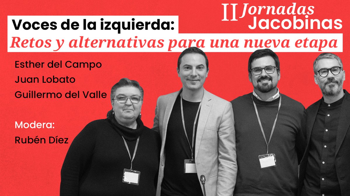 #Conferencia | Voces de la izquierda: retos y alternativas para una nueva etapa.

Con Guillermo del Valle <a href="/GuilledValle/">Guillermo del Valle</a> , Juan Lobato  y Esther del Campo.  Modera Rubén Díez <a href="/RubenDiezGarcia/">Rubén Díez García 🇪🇸 🇪🇺 🇻🇪 🇺🇦</a>

Dentro vídeo 📹

youtube.com/watch?v=70nD99…