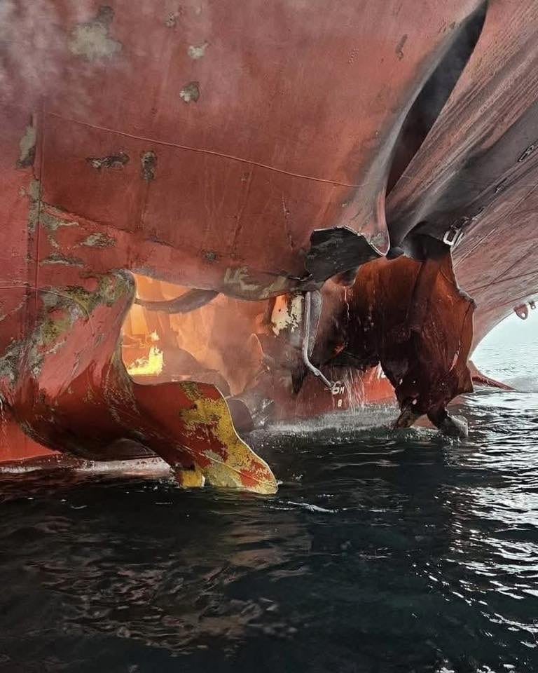 iihtishamm's tweet photo. Thai ship hit in Hormuz strait was headed to India. https://t.co/tA58A9JMYp