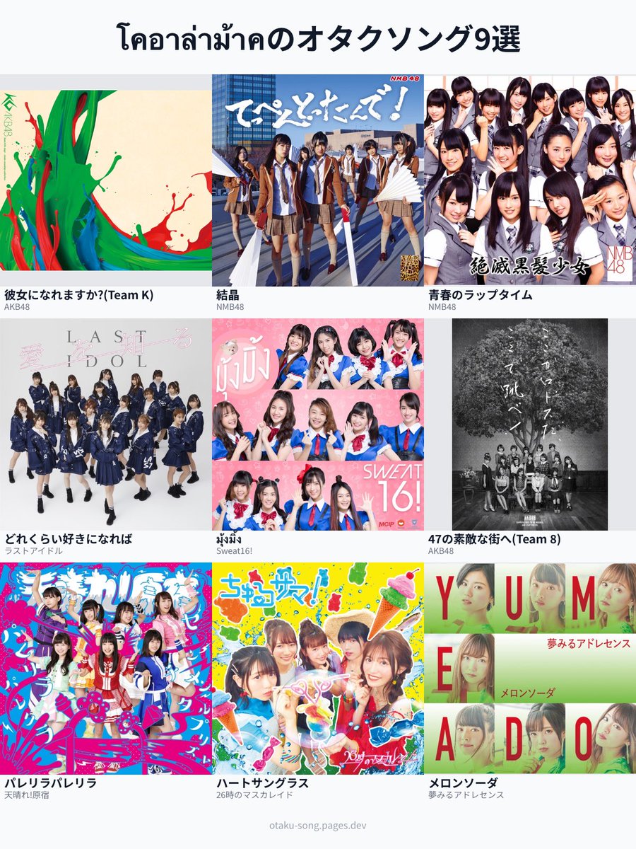โคอาล่าม้าคのオタクソング9選 #俺のオタクソング9選
otaku-song.pages.dev/share/glpwafsh

🙂‍↕️
