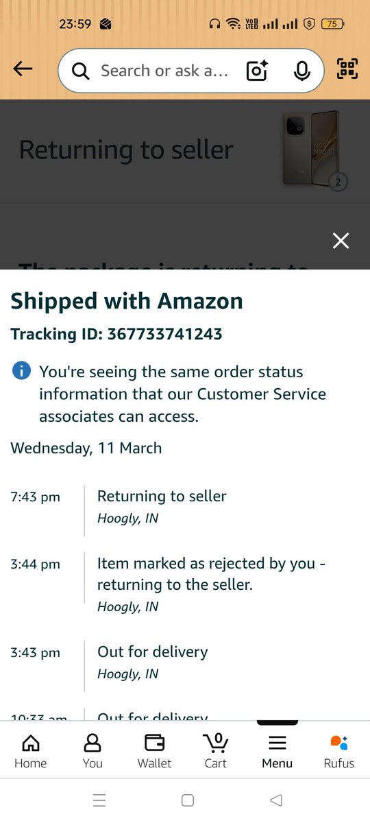 NavalT2904's tweet image. @AmazonIndi @samirkumar 

Believe Amazon India is more keen to cancel the order under fake pretense of customer cancellation without any call from nor visit of Amazon delivery agent. They gleefully cancel the order after talking to 3 service agents  #patheticamazon