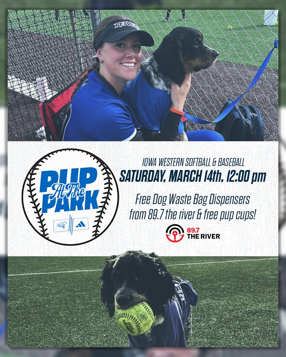 PUP @ THE PARK 🐶🥎⚾️

This Saturday come join us with you and your furry friend for Softball &amp; Baseball’s Pup at the Park event!

🆓 Pup Cups &amp; Waste Bag Dispensers 
🗓️ March 14th 
⏱️ 12:00 PM
📍 Dr. John &amp; Jean Marshall Complex 

#SailsUP 🏴‍☠️