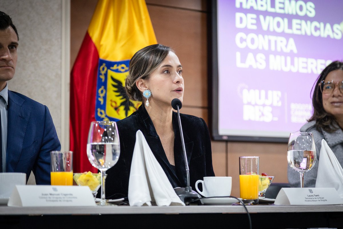 #AEstaHora la secretaria <a href="/laura_tami/">Laura Tami</a> abre la charla “Vamos a Transformar” con <a href="/BogotaInter_nal/">Relaciones Internacionales Bogotá</a> y representantes de consulados en Bogotá.

🟣Un espacio para conversar sobre las violencias contra mujeres y la importancia de transformar imaginarios.